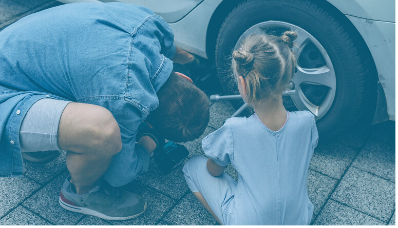 Accidente tráfico con niños